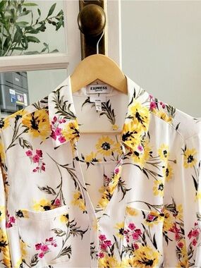 Express floral portofino blouse